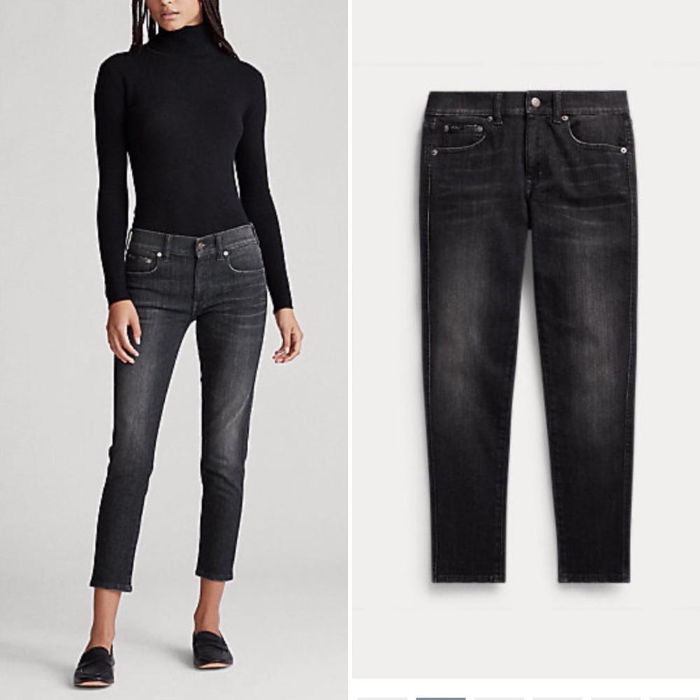 RL*BLACK LABEL Gunmetal Shimmery Crop Jeans